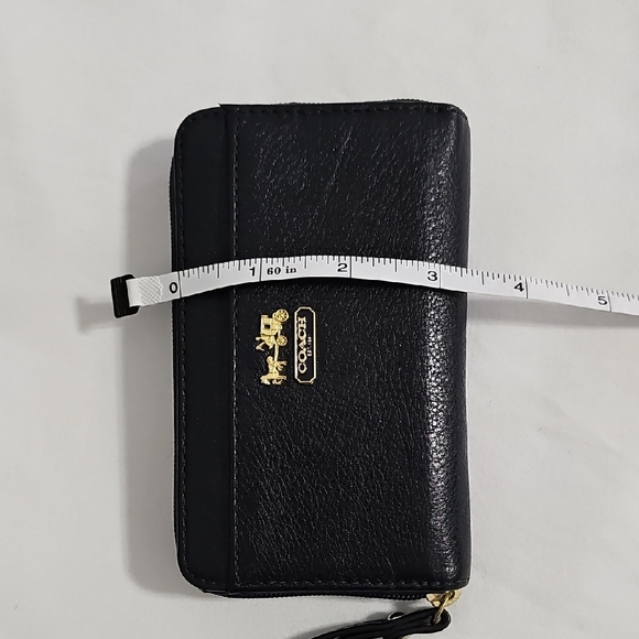 Coach Black Leather Wristlet with Gold Accents - Picture 8 of 9